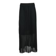 Marella Monokrom Gonna i Polyester Black, Dam