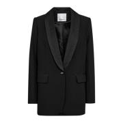 Co'Couture Svart Smoking Blazer Modern Stil Black, Dam