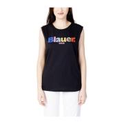 Blauer Svart Bomull T-shirt Vår/Sommar Kollektion Black, Dam