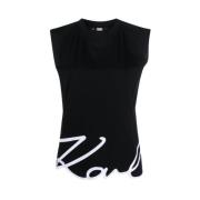 Karl Lagerfeld Top Smanicato Black, Dam