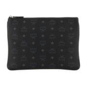 MCM Stilren Canvas Pouch Black, Dam