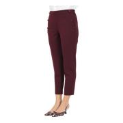 ViCOLO Bordeaux Eleganta Byxor Slim Fit Red, Dam