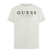 Guess Bomull Logo T-shirt - Vit White, Herr