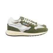 Autry Sneakers i sprucket läder med mockadetaljer Green, Herr