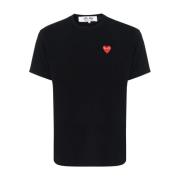 Comme des Garçons Play Svart Bomull Hjärtlogo T-shirt Black, Herr