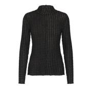 Karen by Simonsen Slim-fit Meteorite Blus med hög hals Black, Dam