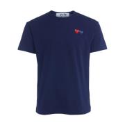 Comme des Garçons Play Blå dubbel hjärtlogo T-shirt Blue, Herr