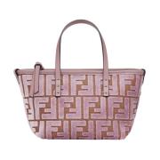 Fendi Sammet Jacquard Rosa Axelväska Pink, Dam