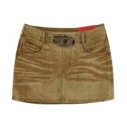 Diesel Bomull Logo Kjol Brown, Dam