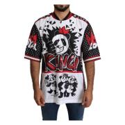 Dolce & Gabbana King Panda Print Dragkedja Krage Tee Multicolor, Herr