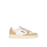 Autry Vit Beige Läder Sneakers Beige, Dam