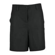 Marella Monokroma Shorts med Polyesterblandning Black, Dam