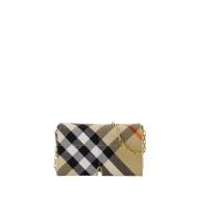 Burberry Mini Wallet On Chain - Syntetisk - Beige Beige, Dam