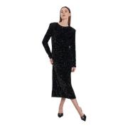 Norr Elegant Midi Klänning Black, Dam