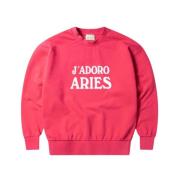 Aries J'Adoro Sweatshirt med Serigrafisk Tryck Red, Herr