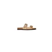 Alviero Martini 1a Classe 3cm Klack Textil Sandal Herr Kollektion Beig...