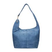 Michael Kors Denim Bucketväska med Magnetlås Blue, Dam