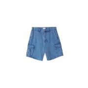 Obey Denim Cargo Shorts för Män Blue, Herr