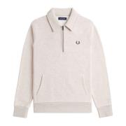 Fred Perry Herr halvzip sweatshirt med krage Gray, Herr