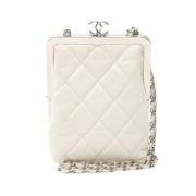 Chanel Vintage Pre-owned Tyg crossbodyvskor White, Dam