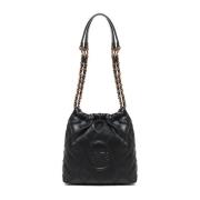 V73 Svart Mini Hobo Väska med Matelassé Motiv Black, Dam