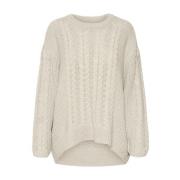 VERO MODA Beige Stickad Tröja Dam Höst/Vinter Kollektion Beige, Dam