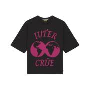 Iuter Grafisk T-shirt - Sidoprint Ribbad hals Black, Herr