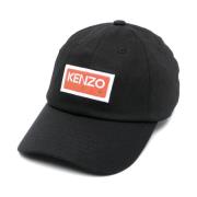 Kenzo Svart Bomullsmössa med Broderad Logotyp Black, Herr