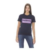 Baldinini Trendig T-shirt med fronttryck Blue, Dam