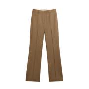 Golden Goose Tortora Straight Leg Wool Pants Brown, Dam