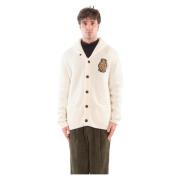 MC2 Saint Barth Räfflad Cardigan med Fickor White, Herr