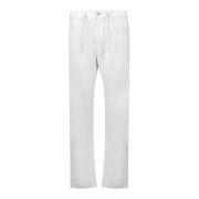 Herno Minimalistiska Elastiska Midjeband Byxor White, Herr