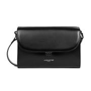 Lancaster Klaff Crossbody Väska med Metallspänne Black, Dam