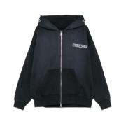 Purple Brand Dragkedja Hoodie Tröja Svart Black, Herr