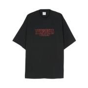 Vetements Svart Bomull Jersey Crew Neck T-shirt Black, Herr