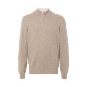 La Fileria Finstickad Sweater med Mock Hals Beige, Herr