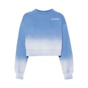 Sporty & Rich Kornblå Crew Neck Logo Sweatshirt Blue, Dam