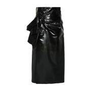 Maison Margiela Svart Kjol med Rynkade Detaljer Black, Dam