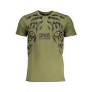 Cavalli Class Grön Bomull Tryckt Logotyp T-shirt Green, Herr