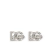 Dolce & Gabbana Silver-tone Logo Plaque Gångjärn-pin Smycken Gray, Her...