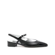 Carel Svarta Slingback Skor Staplad Sula Black, Dam