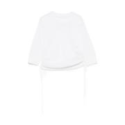 Cecilie Bahnsen Vit Crew Neck Kortärmad Tröja White, Dam