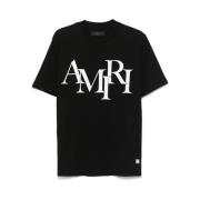 Amiri Bomull Jersey Crew Neck T-shirt Black, Herr