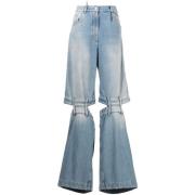 The Attico Himmelblå Denim Wide Leg Jeans Blue, Dam