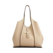 Tod's Kornig Beige Läder Toteväska Beige, Dam