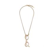 Moschino Antik Guld Statement Hänge Halsband Yellow, Dam