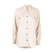 Isabel Marant Étoile Vit Tryckknapp Skjorta Beige, Dam