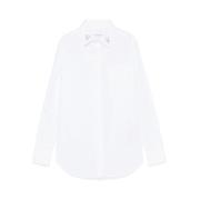 Maison Labiche Vit Bomullsskjorta med Broderad Krage White, Dam