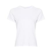 Khaite Vit Bomull Crew Neck T-shirt White, Dam