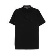 Etro Svart Polo Krage Tröja med Pegaso Motiv Black, Herr